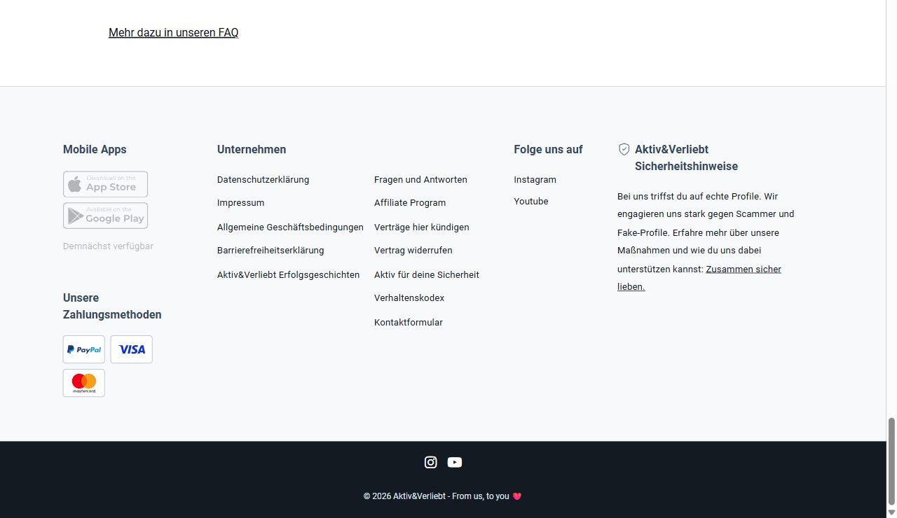 Fußzeile mit dem Hinweis Mobile Apps demnächst verfügbar